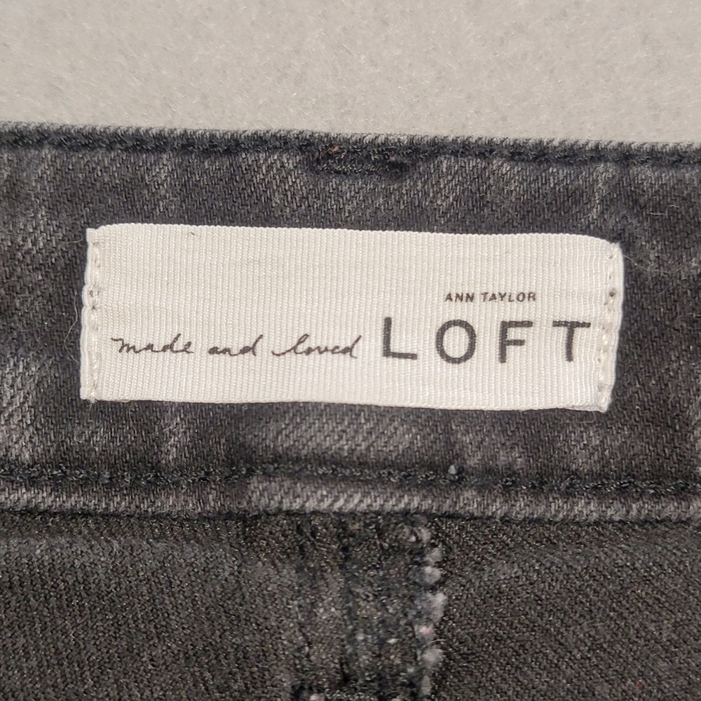 LOFT Ann Taylor Jeans Women's Curvy Skinny Black Wash Denim Size 29/8‎ Mid Rise - Picture 3 of 10